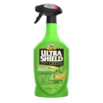 Absorbine UltraShield GREEN – prírodný konský dezodorant s esenciálnymi olejmi, Flaša s rozprašovačom, 946 ml