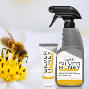 Podpora hojení otevřených ran a ochrana proti infekci Silver honey sprej